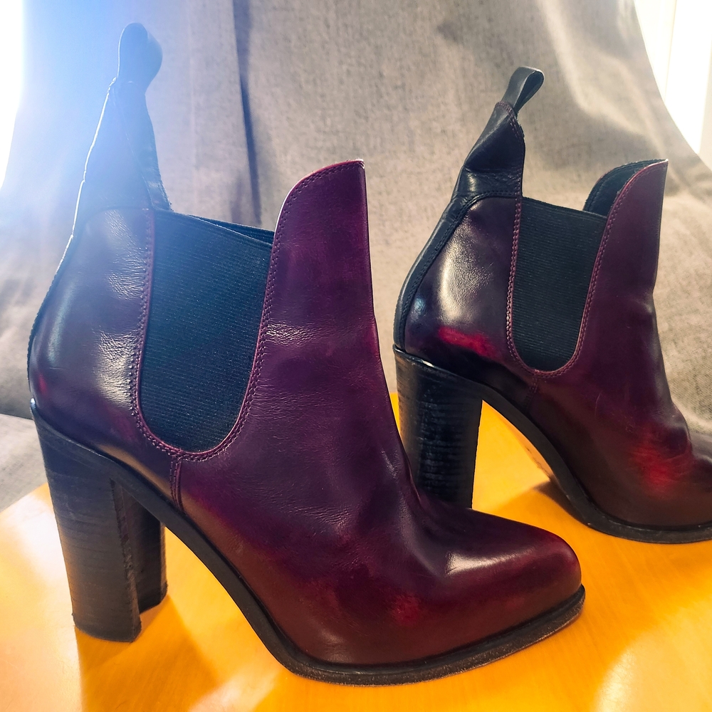 'Rag And Bone' Women's Leather Chelsea Block Heel Ankle Boots - Made In Italy